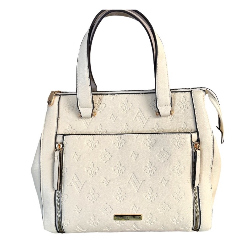 Adrienne Vittadini Cream Satchel Bag